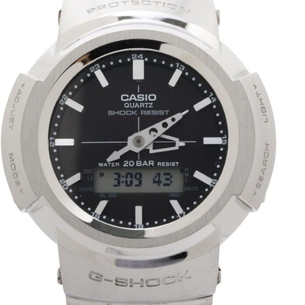 CASIO G-SHOCK FULL METAL AW-500 SERIES AWM-500D-1AJF Black Silver Stainless S...